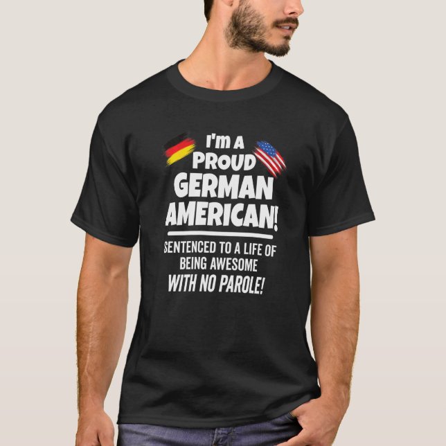 T-shirt Allemagne Usa Drapeau Fier D'Être Un Am Allemand P (Devant)