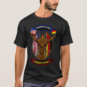 T-shirt Allemand American Patriotic Eagle drapeaux héritag