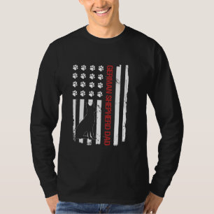 T-shirt Allemand Berger Papa Amoureux des chiens du drapea