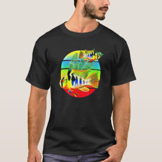 T-shirt Allemand Blue Rams Nwarf Cichlids Aquarium Vintage