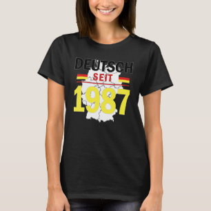 T-shirt Allemand depuis 1987 Anniversaire Allemagne Drapea