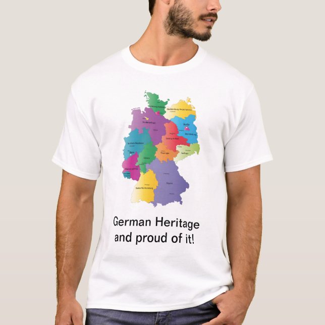 T-shirt allemand d'héritage de carte (Devant)