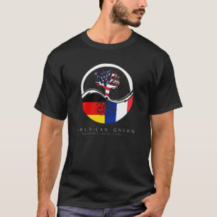 T-shirt Allemand Français Racines Américain Cultivé Avec D