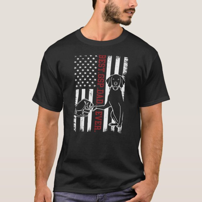 T-shirt Allemand Pointeur à courte distance Papa Vêtement  (Devant)