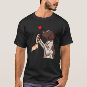 T-shirt Allemand Pointeur court amour Gsp Chien Maman Fill