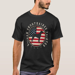 T-shirt Allemand Pointeur Raccourci Drapeau Usa 4 Juillet 