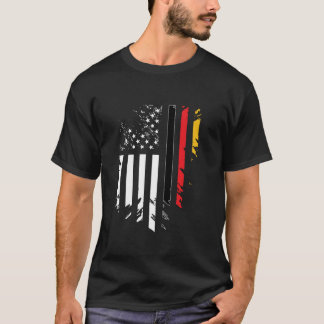 T-shirt Allemand Racines Américaine Grossie Allemagne USA 