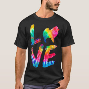 T-shirt Allemand Spitz Tie Dye Log Chien Maman Papa