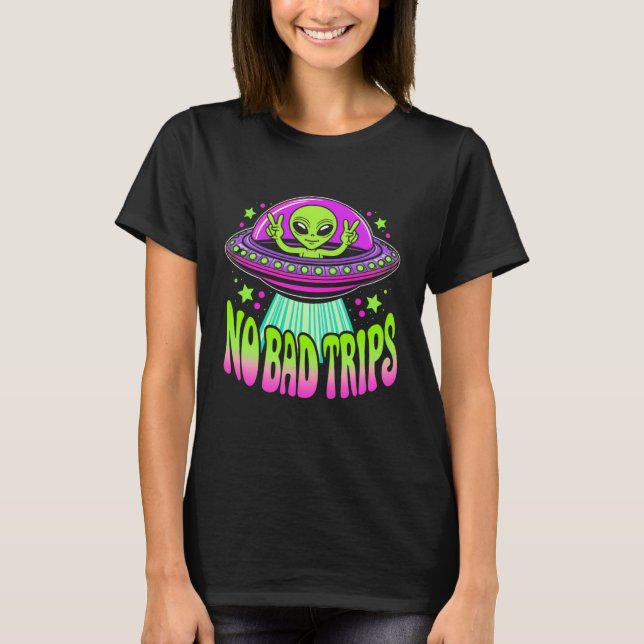 T-shirt allen in a flying saucer (Devant)