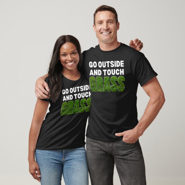T-shirt ALLER À L'EXTÉRIEUR DE TOUCH GRASS Humour drôle (Unisexe)