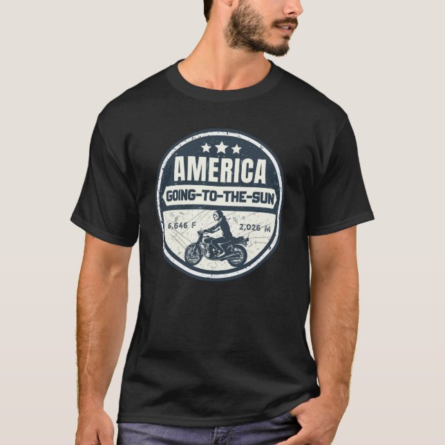 T-shirt Aller-au-soleil Route montana moto (Devant)