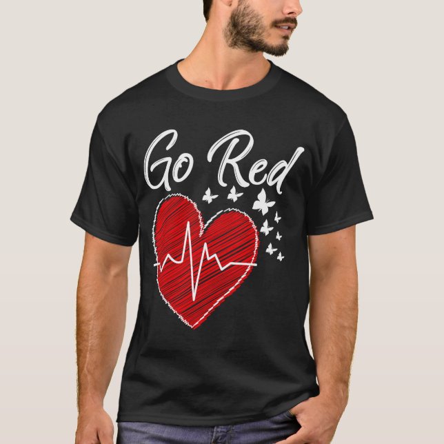 T-shirt Aller Rouge pour les femmes Red Heart Heart Diseas (Devant)