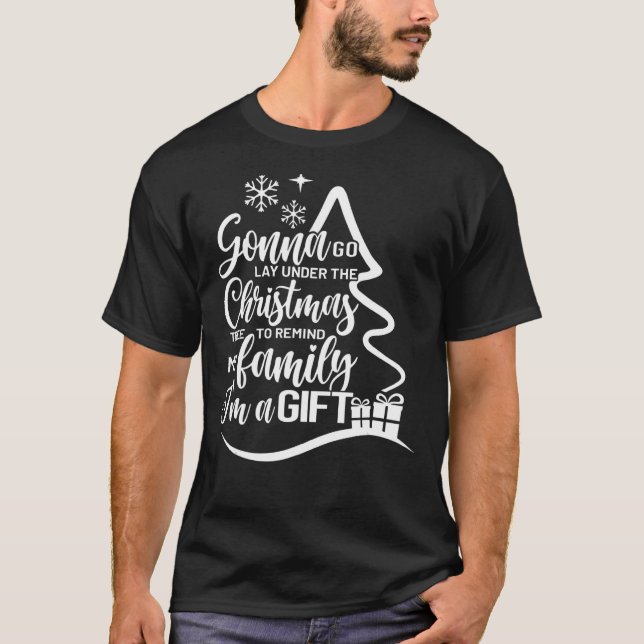 T-shirt Aller S'Installer Sous L'Arbre De Noël (Devant)