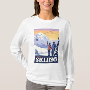 T-shirt Aller skier Vintage Imprimer