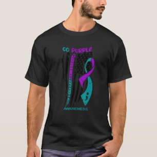 T-shirt Aller violet prévention du suicide American Flag S