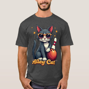 T-shirt Alley Cat Bowling Funny Cat Bowler