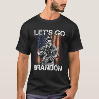 T-shirt Allez Brandon Conservateur Drapeau Américain Vint 
