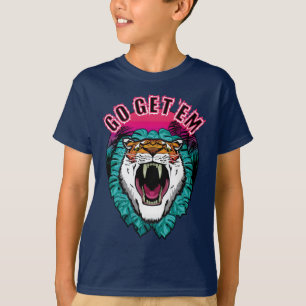 T-shirt Allez les obtenir - Tiger Face Design graphique