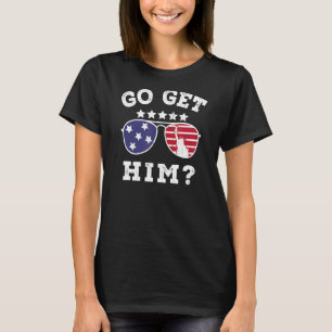 T-shirt Allez l'obtenir American Flag Retro Vintage