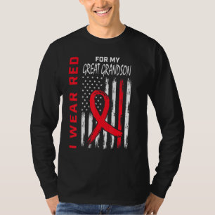 T-shirt Allez Rouge Arrière-Petit-Fils Maladie Cardiaque S