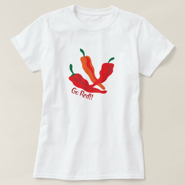 T-shirt Allez rouge ! ! ! Poivrons chiliens (Design devant)