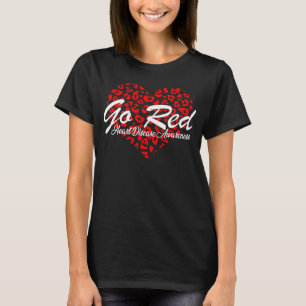 T-shirt Allez Rouge Pour Les Femmes Mois De Sensibilisatio