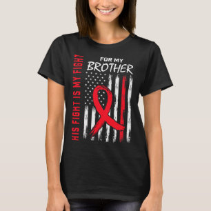 T-shirt Allez Rouge Son Combat Frère Maladie Cardiaque Sen