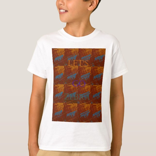 T-shirt Allez Zebra Safari Art Imprimer/Graphique (Devant)
