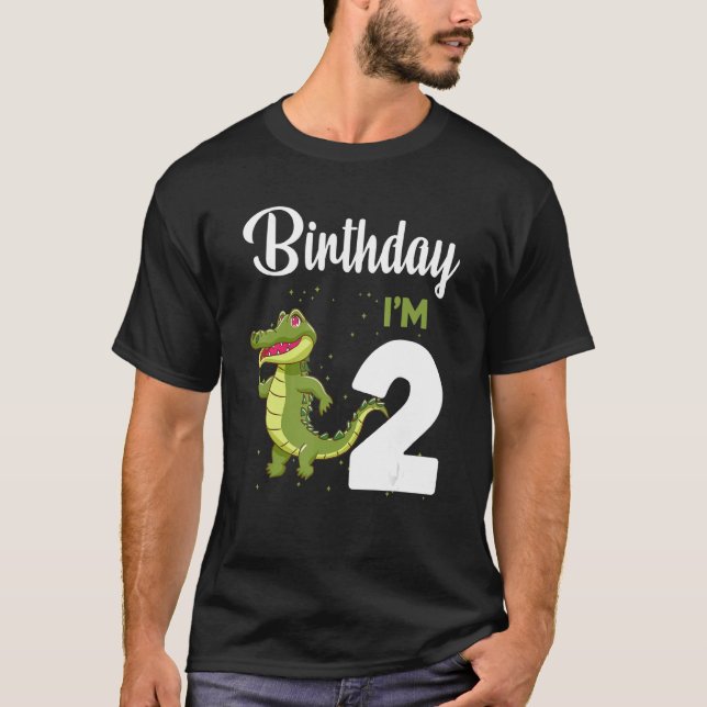 T-shirt Alligator Anniversaire 2 ans Rabbit Enfants Filles (Devant)