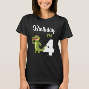 T-shirt Alligator Anniversaire 4 ans Lapin Enfants Filles 