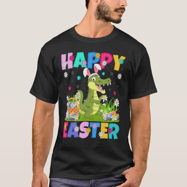 T-shirt Alligator Happy Easter Bunny Alligator (Devant)