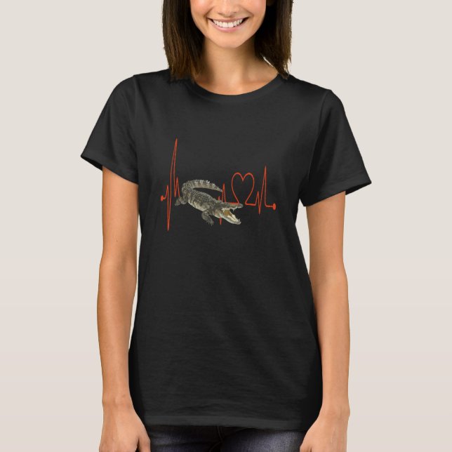 T-shirt Alligator Heartbeat Gator Crocodile Zoo Animal  &  (Devant)