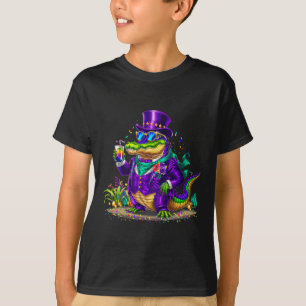 T-shirt Alligator Mardi Gras Carnival Pour Femmes Hommes