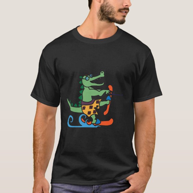 T-shirt Alligator Ski Alligator Crocodile Ski d'eau Reptil (Devant)