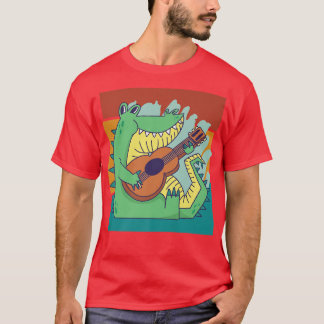 T-shirt Alligator vintage Musique Crocodile Guitare1400