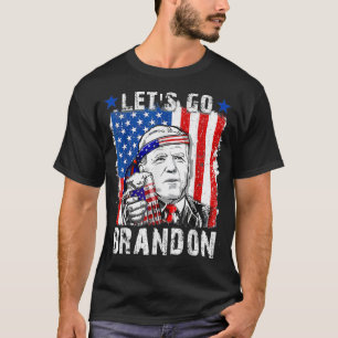T-shirt Allons Brandon 4 juillet Drapeau américain Biden