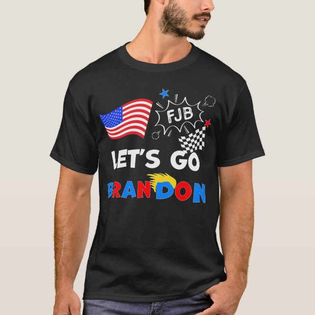 T-shirt ALLONS BRANDON avec les cheveux Trump (Devant)