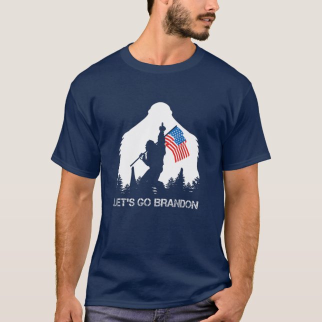T-shirt Allons Brandon Bigfoot Middle Finger Etats-Unis (Devant)