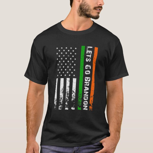 T-shirt Allons Brandon Irlandais Drapeau Américain Irlande (Devant)
