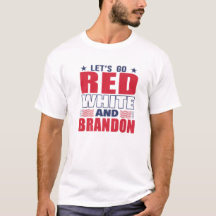 T-shirt Allons Brandon Rouge Blanc Et Brandon Fun Hommes F