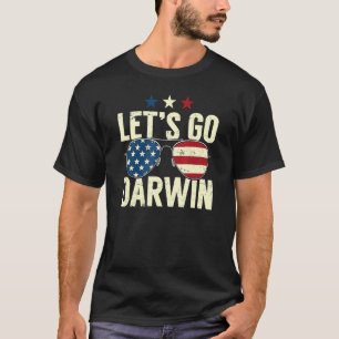 T-shirt Allons Darwin Sunglasse Drapeau américain Allons-y