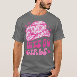 T-shirt Allons Filles Retro Space Cowgirl Casquette rose