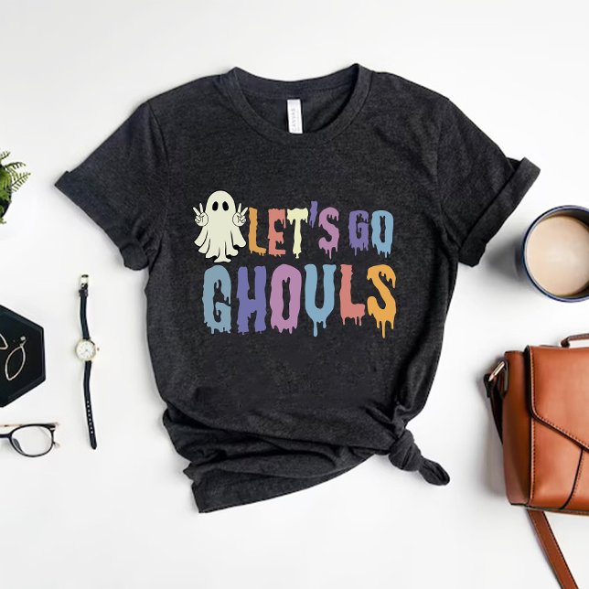 T-shirt Allons Gouls mignons Boo Drôle Halloween (Lets Go Ghouls Cute Boo Funny Halloween T-Shirt)
