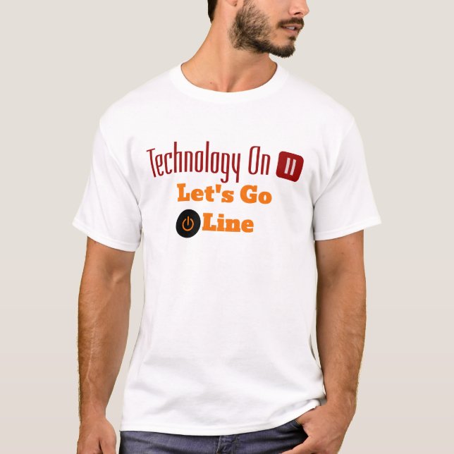 T-shirt allons hors ligne (Devant)