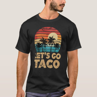 T-shirt Allons Taco Retro Sunset Palm Trees Vintage