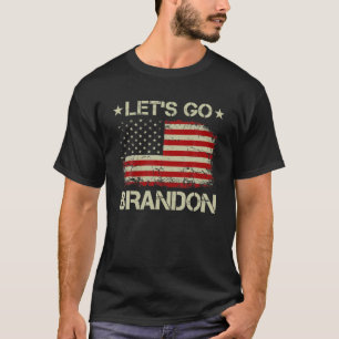 T-shirt Allons voir Brandon American Flag Impeach Biden