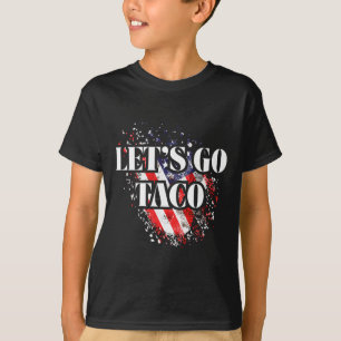 T-shirt Allons-y Taco Politique Style Commerce Bleu Blanc 