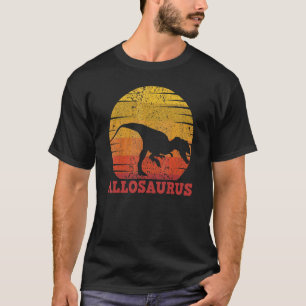 T-shirt Allosaurus Coucher de soleil Rétro Dinosaure Enfan