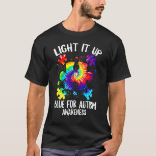 T-shirt Allumez-le en bleu Puzzle Autism Awareness Ri