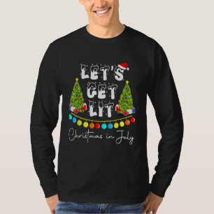 T-shirt Allumons-Nous Noël En Juillet Chapeau De Père Noël